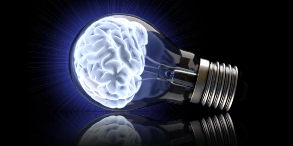 Image of a brain in a light bulb to illustrate best practice.